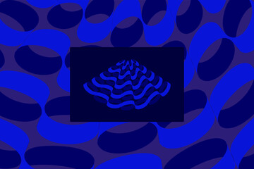 Blue Background with Floral Paper Cutout Design