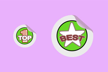 Abstract Circle Design with Central Star or Number One