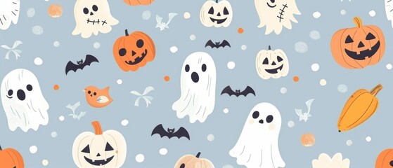 vector graphic of cute Halloween  patterns