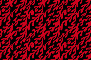 retro red fire flame seamless pattern for print on textile, wrapping, banner, card. abstract fire pattern on black background. old school flaming pattern. groovy flame seamless pattern