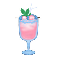 strawberry cocktail with mint