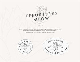 Naklejka premium Classic beauty logo branding concept. set of logo and signage brand identity