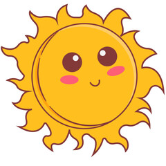 Cute Sun Space Elements Illustration