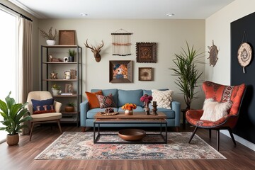 Artistic Home Studio Mockup Featuring Unique Decor and Artisan Details