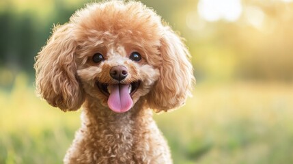 Happy Poodle Dog Portrait