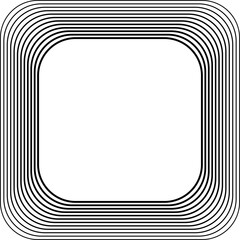 Rounded square blend line effect. Geometric shapes