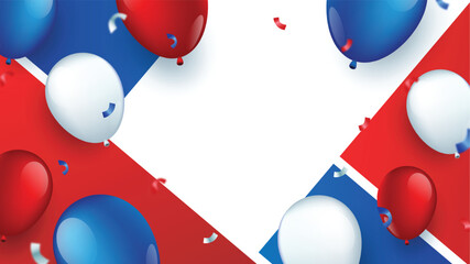 Celebrate background with Red blue white baloon illustration