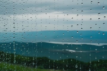 Stunning Raindrops Cascading on a Crystal Clear Landscape