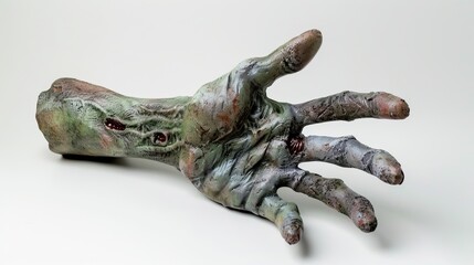Fototapeta premium Realistic prosthetic hand with visible joints and textures showcasing advanced medical technology and artificial limb concept