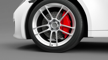 Obraz premium car wheel isolated on white