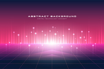 Digital Technology Concept. Abstract background a Red light. Appearance the light shoots up. Cyber information, Digital world, Network connection, Internet, Tech data, Future innovation