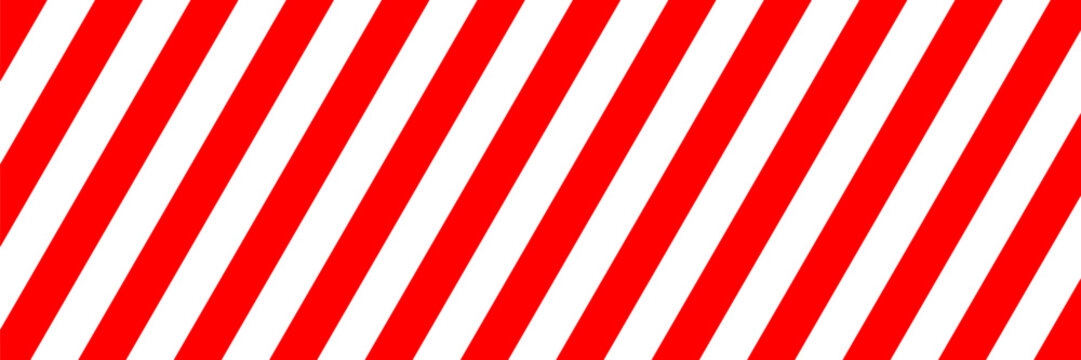 Warning safety red and white diagonal stripes line caution hazard danger road sign symbol.