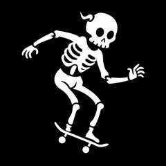 Skateboarding skeleton vector art