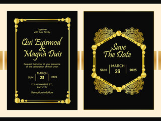 Floral wedding invitation template brown and peach roses flowers and leaves decoration