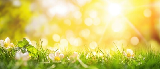 Obraz premium art abstract spring background or summer background with fresh grass