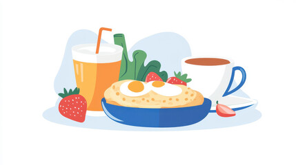 Bright and detailed breakfast clip art featuring eggs, coffee, and more, perfect for menus and blogs