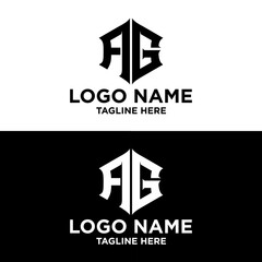 INITIAL LOGO HEXAGON