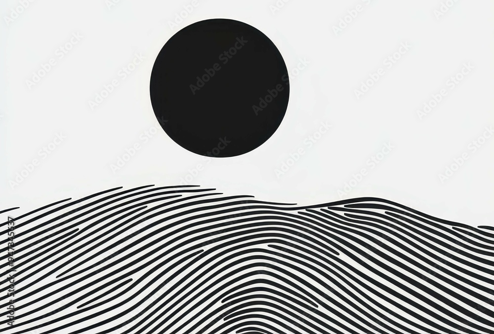 Poster embrace simplicity with minimalist dots that create a striking contrast, perfect for modern design a