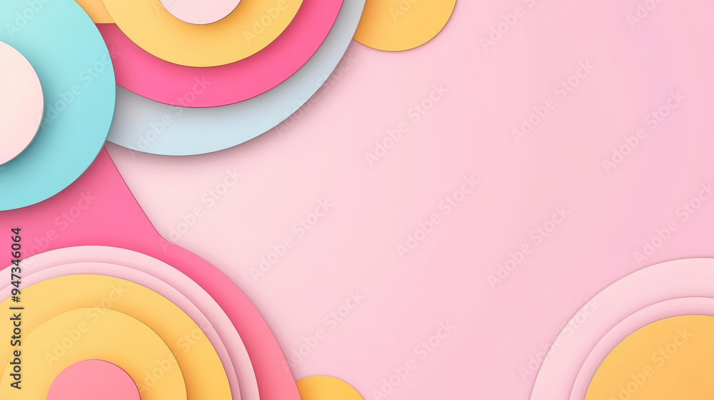 Wall mural modern abstract pink background with 3d geometric lines, perfect for eyecatching web banners or land