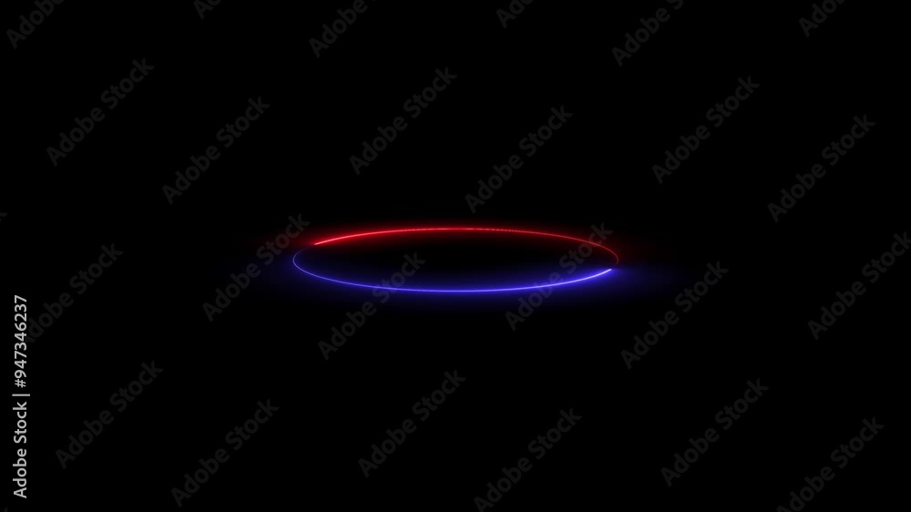 Poster colorful vibrant floating circles neon lights. 3d seamless loop animation abstract composition light