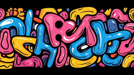 Naklejka premium Explore vibrant abstract graffiti designs perfect for posters or banners, capturing the essence of modern art styles.