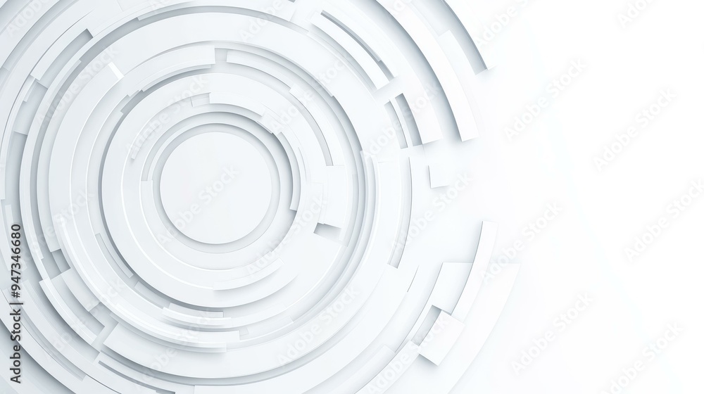 Poster abstract white geometric circles create a modern tech background with a sleek digital design in a fl