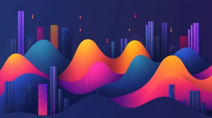 Explore data insights with colorful visuals. Transform complex information into clear graphics for better understanding.