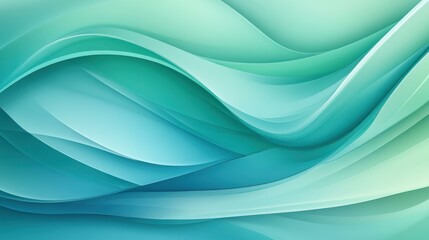 Vibrant bluegreen abstract background with wavy shapes, perfect for modern designs and creative projects.