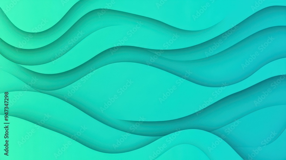 Poster vibrant abstract color gradient blending green and blue, creating a serene background with smooth te
