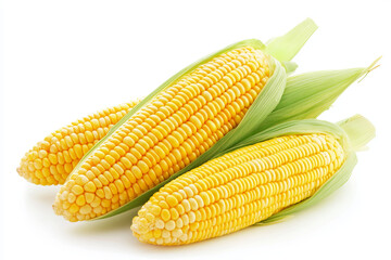 Juicy corn on the cob isolated on white background