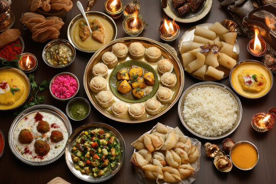 Diwali snacks with sweets and salted