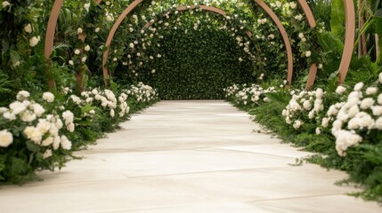 Luxurious Golden Garden Oasis with Blooming Flora and Opulent Accents