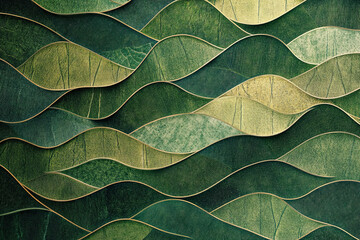 Obraz premium Abstract patterns reminiscent of nature, like leaves or waves
