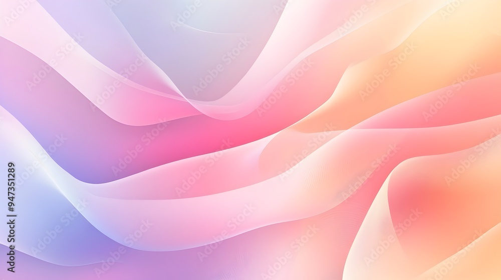 Poster serene pastel gradient curves elegant art background design soft flowing curves in a vibrant calming