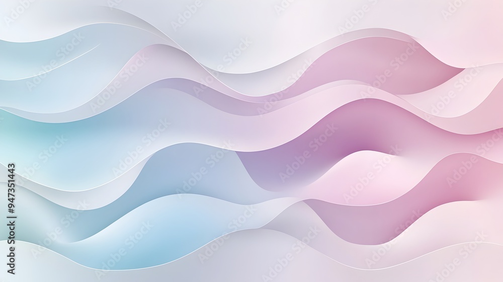 Poster smooth pastel hued gradient waves blending seamlessly in a visually captivating digital art design c