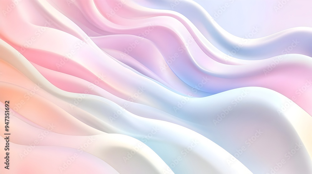 Poster smooth pastel gradient waves blending seamlessly in a visually striking abstract aesthetic design th