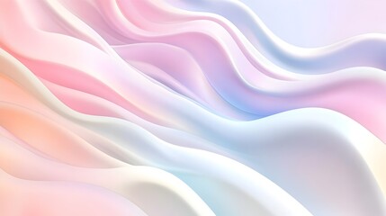Obraz premium Smooth pastel gradient waves blending seamlessly in a visually striking abstract aesthetic design This captivating image features a harmonious fluid