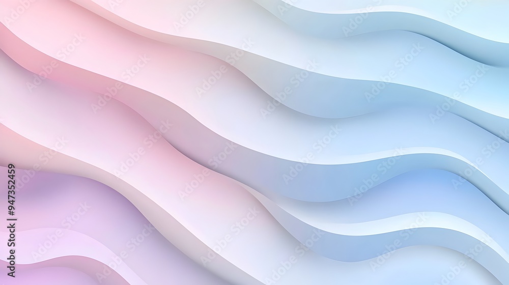 Poster smooth flowing pastel gradient waves creating a calm elegant and modern presentation background the 