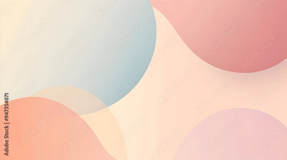 Poster elegant minimal pastel abstract design with gentle curves on the sides creating an open space in the