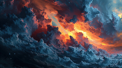 Liquid Paint Of Red and Blue Wavy Texture Vibrant Art Background