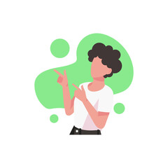Flat illustration of someone explaining something