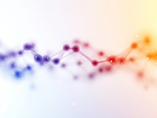 Fototapeta premium Abstract digital background featuring colorful wave patterns with nodes, ideal for technology and science themes.