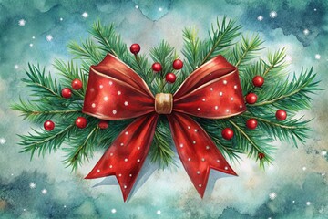 christmas background with red bow