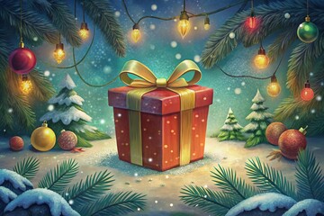 christmas tree with gift boxes