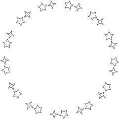 Stars various arranged in a circle. Decoration elements