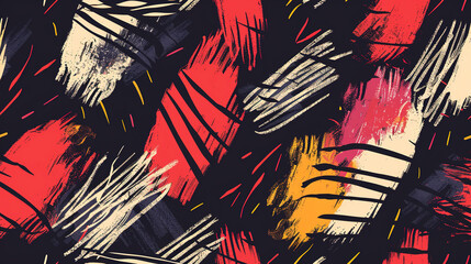 Pattern with black, red and white stripes