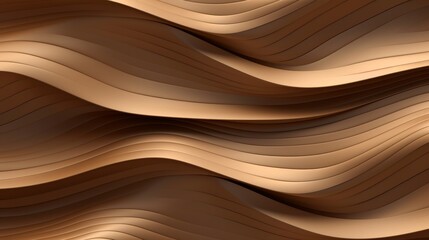 A geometric pattern featuring smooth, flowing waves in a brushed bronze color, perfect for contemporary design trends