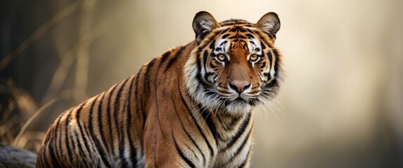 Fototapeta premium A Close-Up Portrait of a Majestic Tiger in the Wild
