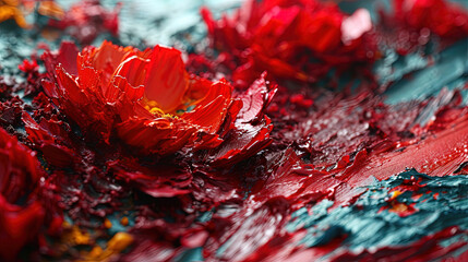 Red and Blue Paint Thick Brush Stroke Wavy Texture Vibrant Art Background