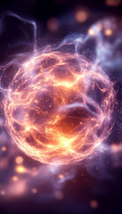 Fototapeta premium A mesmerizing abstract sphere glowing with vibrant energy, ideal for science and technology concepts.